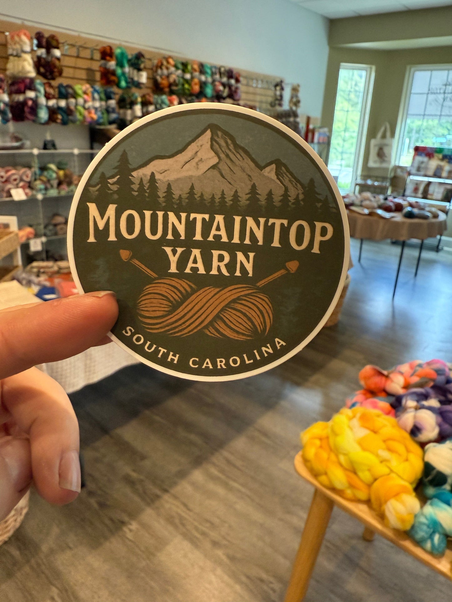 Apartment 2 Cards Mountaintop Yarn Sticker Sticker