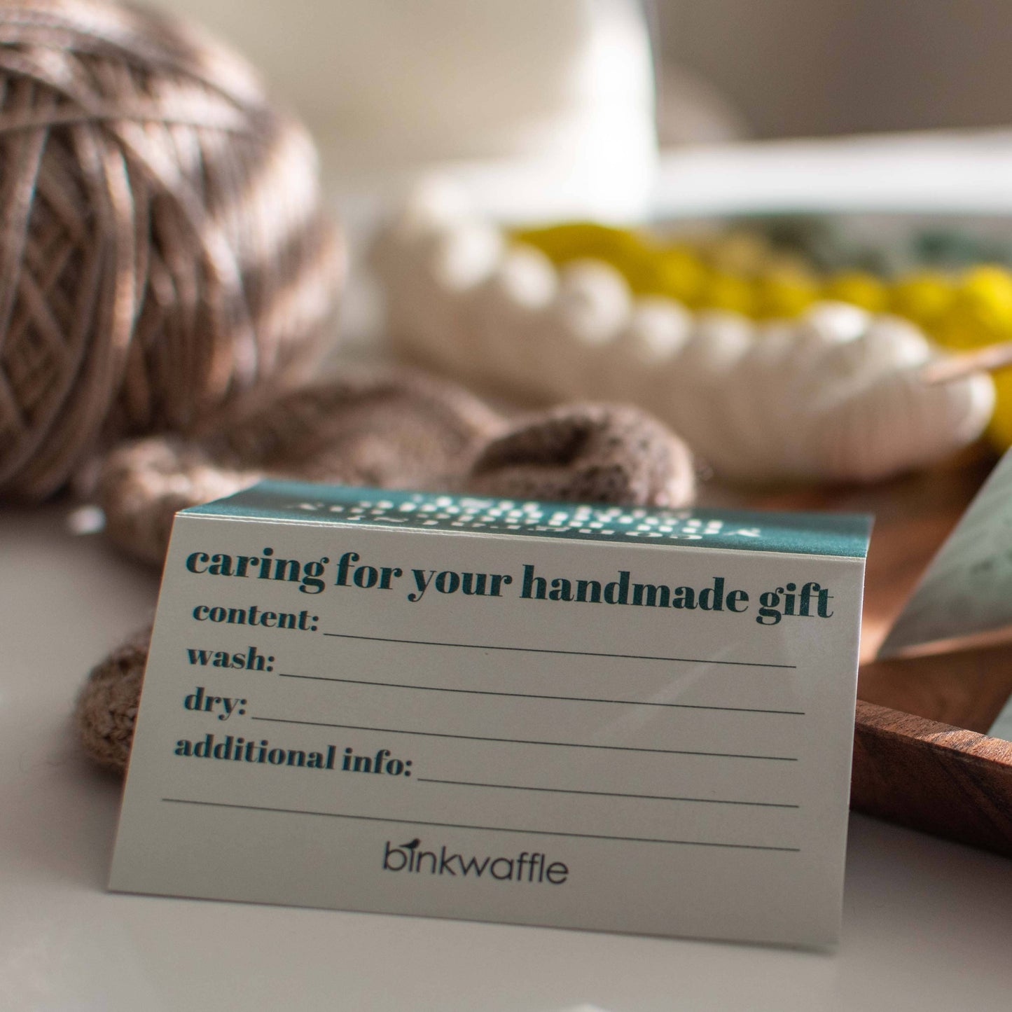binkwaffle "Congrats! You Made My Gift List!" Care Instruction Cards Paper products