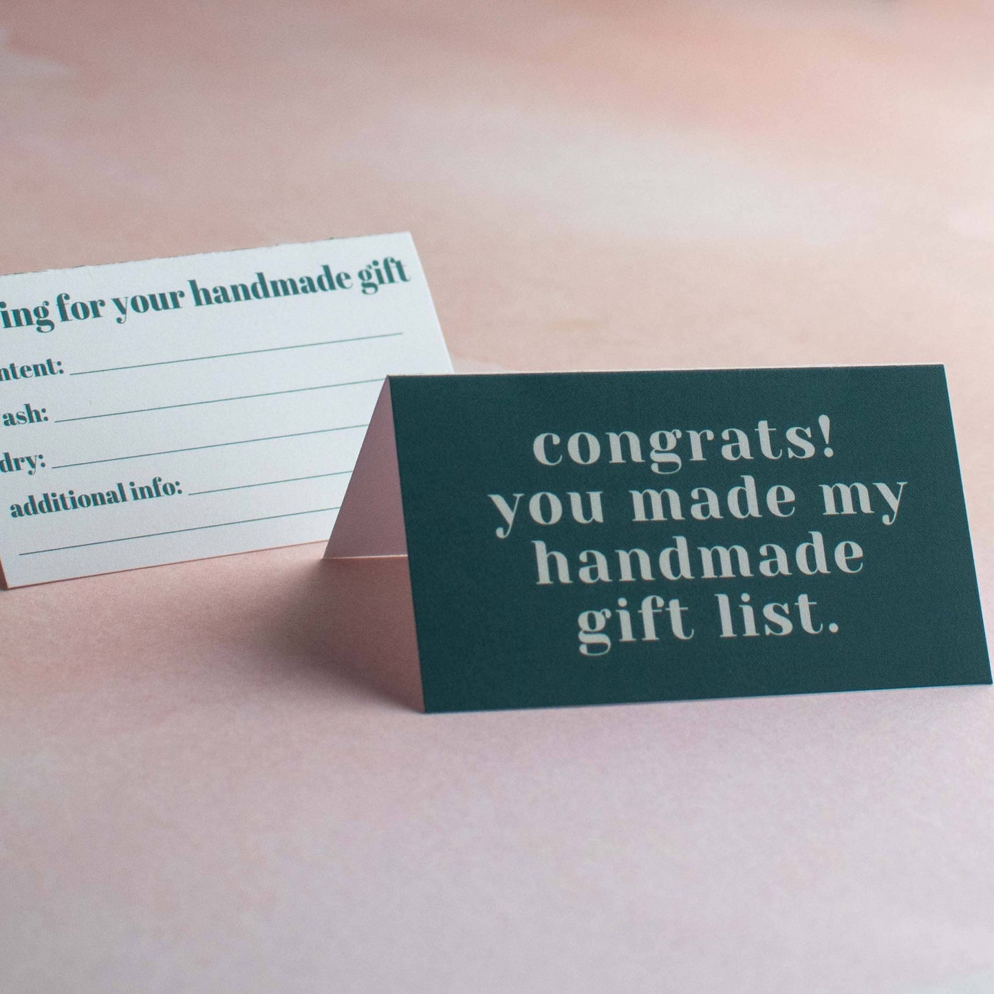 binkwaffle "Congrats! You Made My Gift List!" Care Instruction Cards Paper products