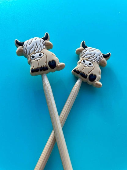 Comma Craft Co New Style! Knitting Needle Point Protectors Knitting Needle: Light Brown Point Protectors