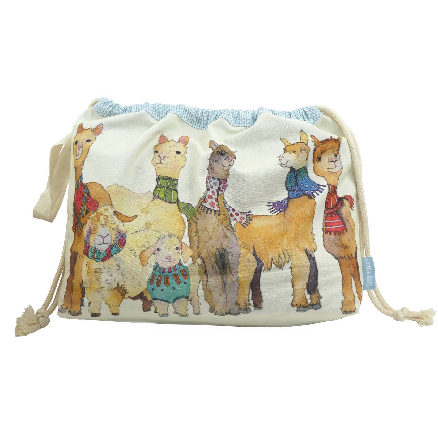 Emma Ball Ltd Alpaca & Friends Drawstring Bag
