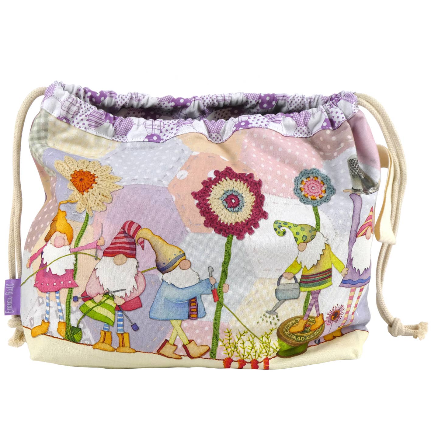 Emma Ball Ltd Crafting Gnomes Drawstring Bag