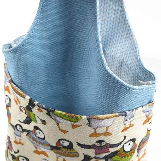 Emma Ball Ltd Woolly Puffins Small Wrist Bag