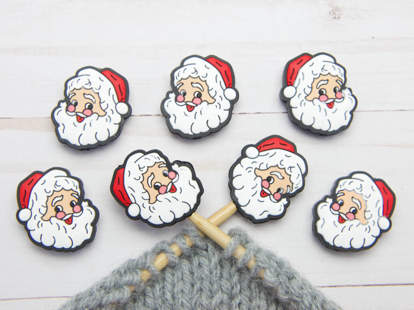 Fox & Pine Stitches Classic Santa | Stitch Stoppers Point Protectors Knitting Point Protectors