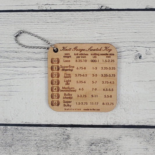 Katrinkles Knit Gauge Swatch Key Mini Tool Tags and Cards
