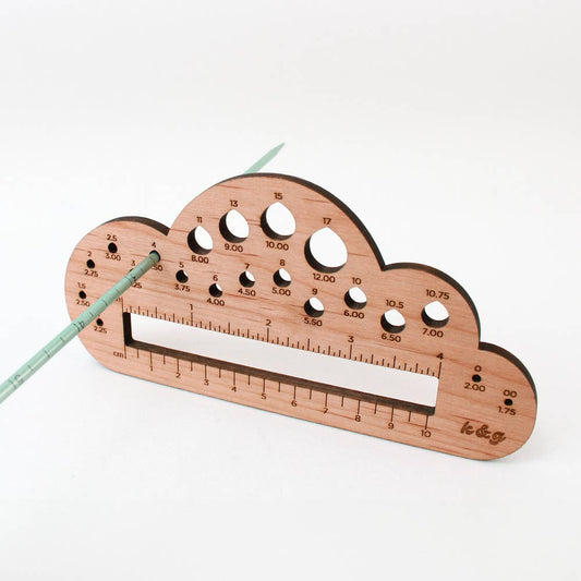 Knit & Gather 4" Cloud Knitting Needle Gauge Tool Gauge Rulers