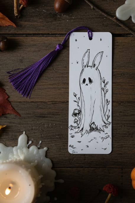 Mountaintop Yarn A Little Haunted - Hand Drawn Bookmark