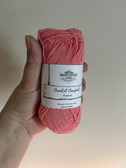 Mountaintop Yarn Begonia Coastal Comfort - Cotton and Acrylic Blend Yarn Yarn