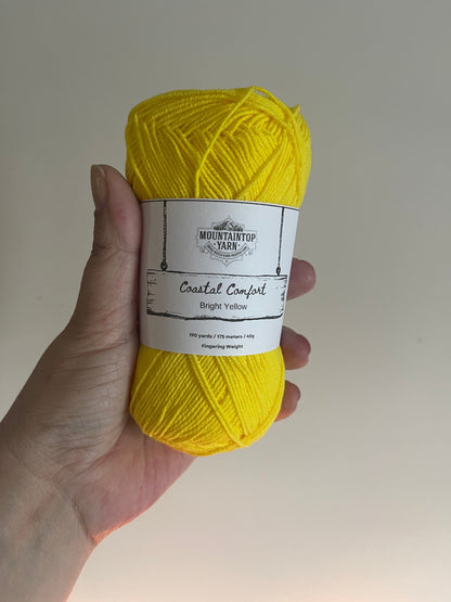 Mountaintop Yarn Bright Yellow Coastal Comfort - Cotton and Acrylic Blend Yarn Yarn