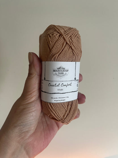 Mountaintop Yarn Khaki Coastal Comfort - Cotton and Acrylic Blend Yarn Yarn