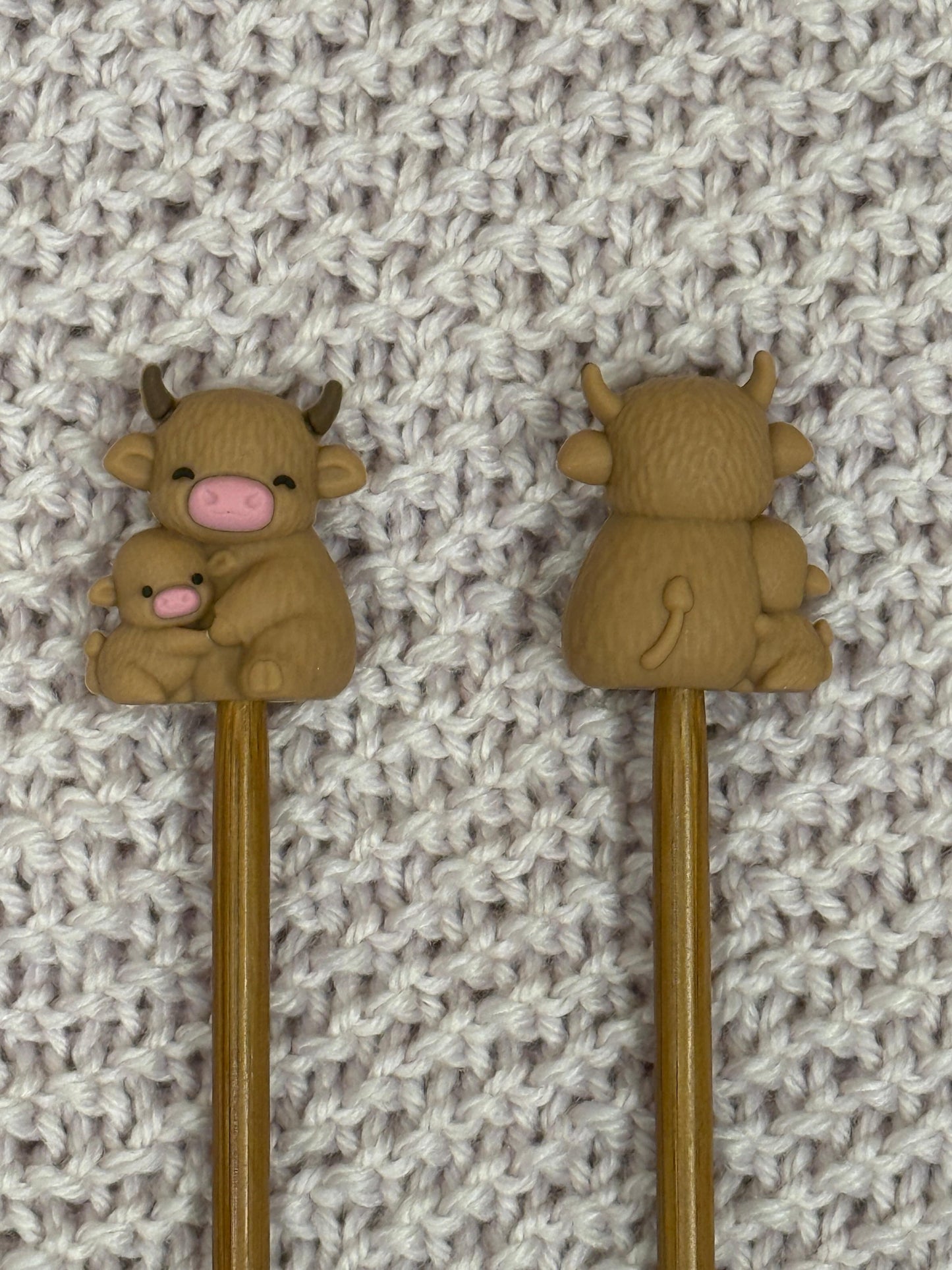 Mountaintop Yarn Mama Highland Cow with Baby- Point Protectors Point Protectors