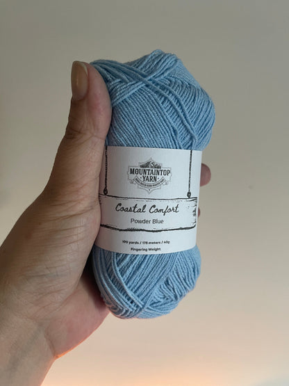 Mountaintop Yarn Powder Blue Coastal Comfort - Cotton and Acrylic Blend Yarn Yarn