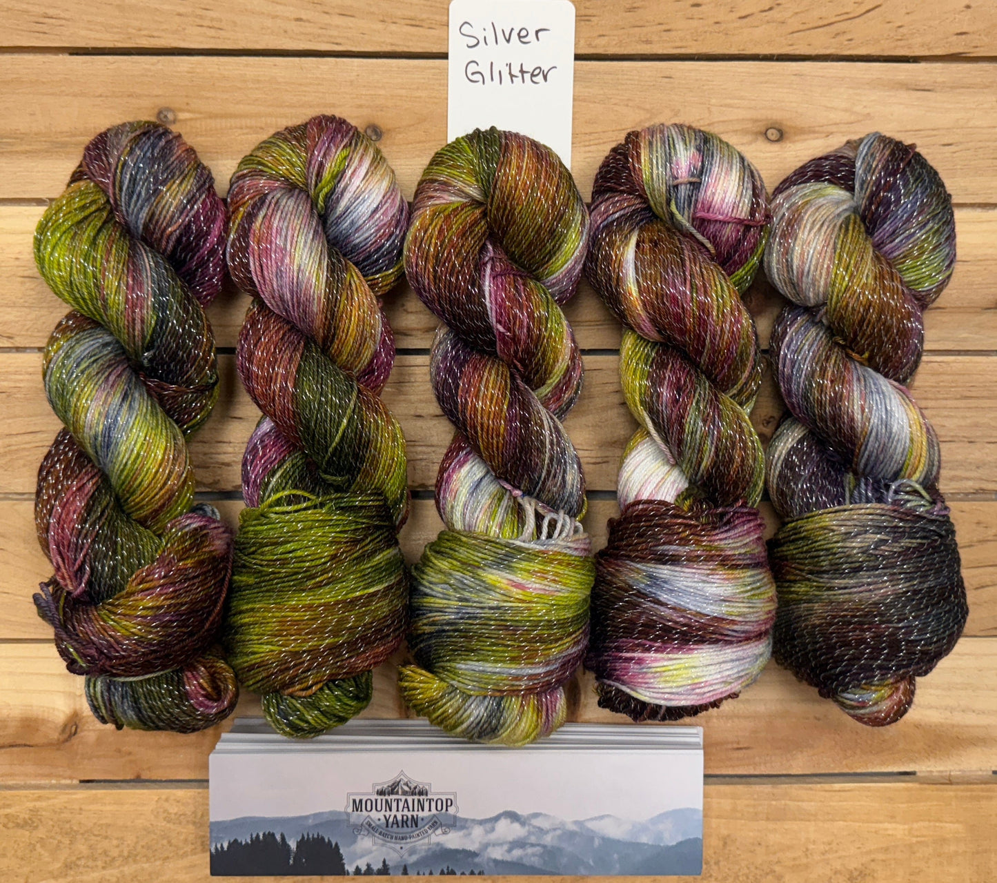 Mountaintop Yarn Silver Glitter Sock Garden Witch Yarn