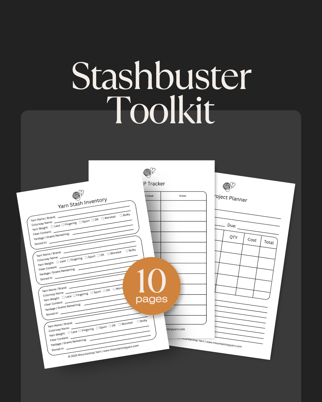 Mountaintop Yarn Stashbuster Toolkit - Digital Download Needlecraft Patterns