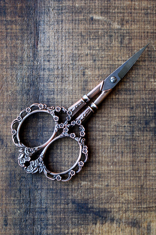 NNK Press Antique Copper Victorian Scrollwork Scissors (Set of 3) Scissors