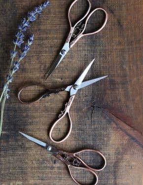NNK Press Copper Floral Teardrop Scissors Scissors