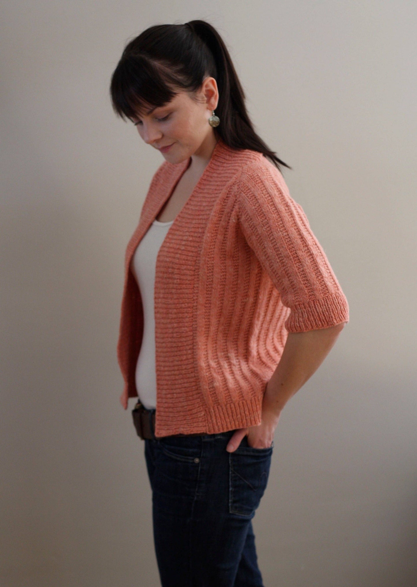 NNK Press Pack of 12 Spring Ribbed Cardigan Knitting Pattern Book
