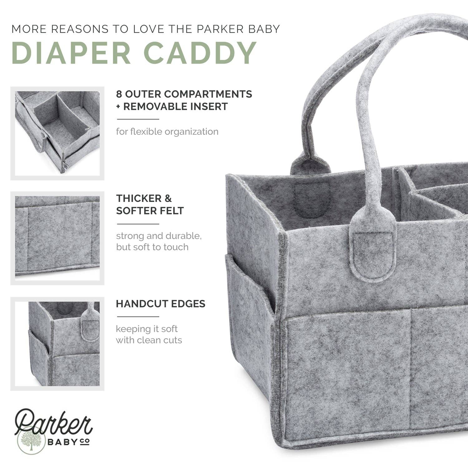 Parker Baby Co. Felt Diaper Caddy - The Perfect Project Caddy Project Bags
