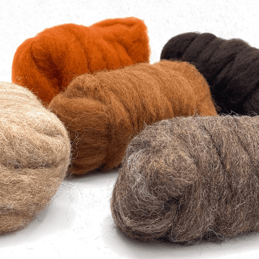 Revolution Fibers Autumn Harvest Carded Corriedale Wool Sliver Variety Pack Wool Roving