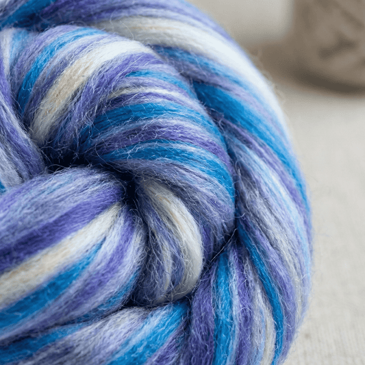 Revolution Fibers Constellation Range Roving (8 Ounces) | Tonal Blend of 70% Dyed Merino and 30% Fine Tussah Silk, 21 Micron Wool Roving