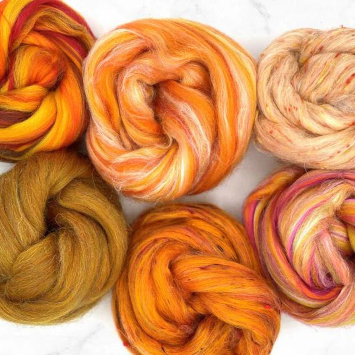 Revolution Fibers Orange Crush Variety Pack | Zen Blend Collection Wool Roving
