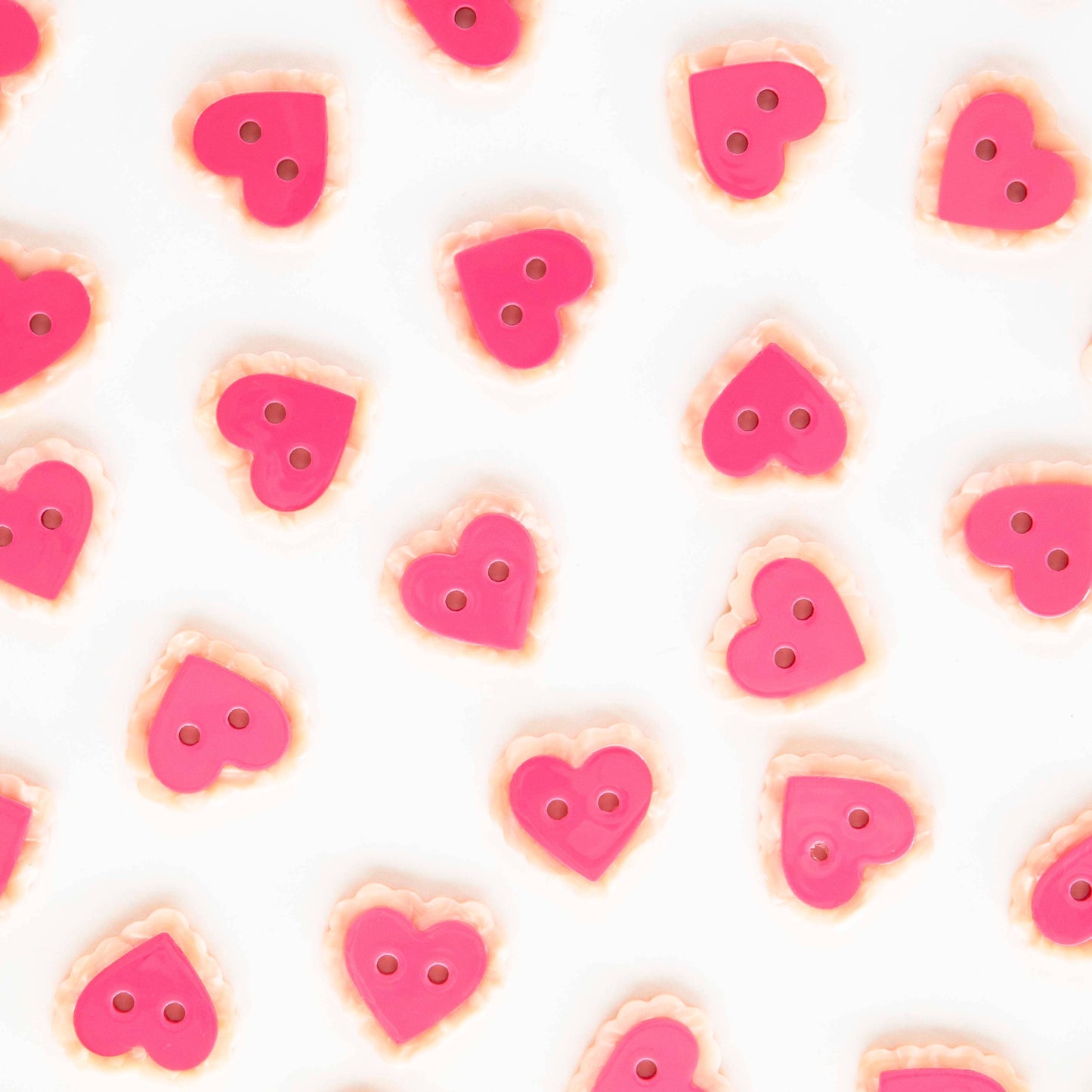 Sarah Hearts Pink Sweet Heart Large 1" Buttons Button