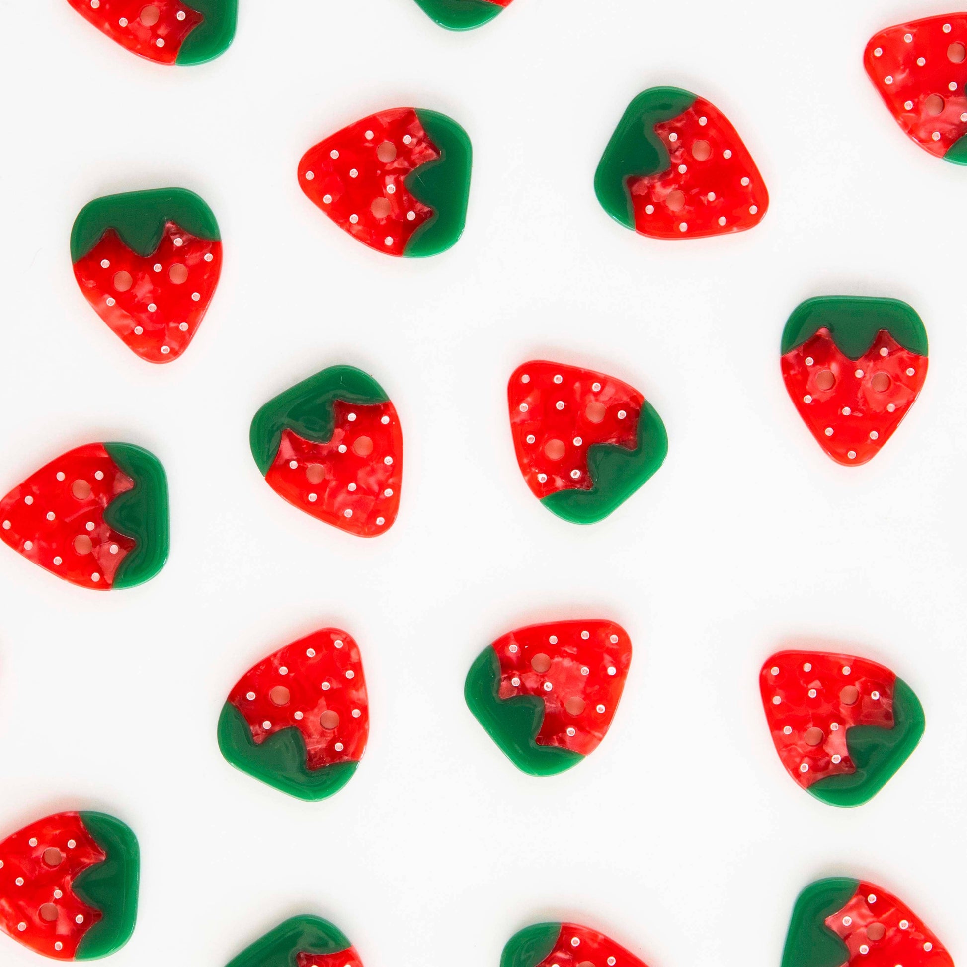 Sarah Hearts Strawberry Large 1" Buttons Button
