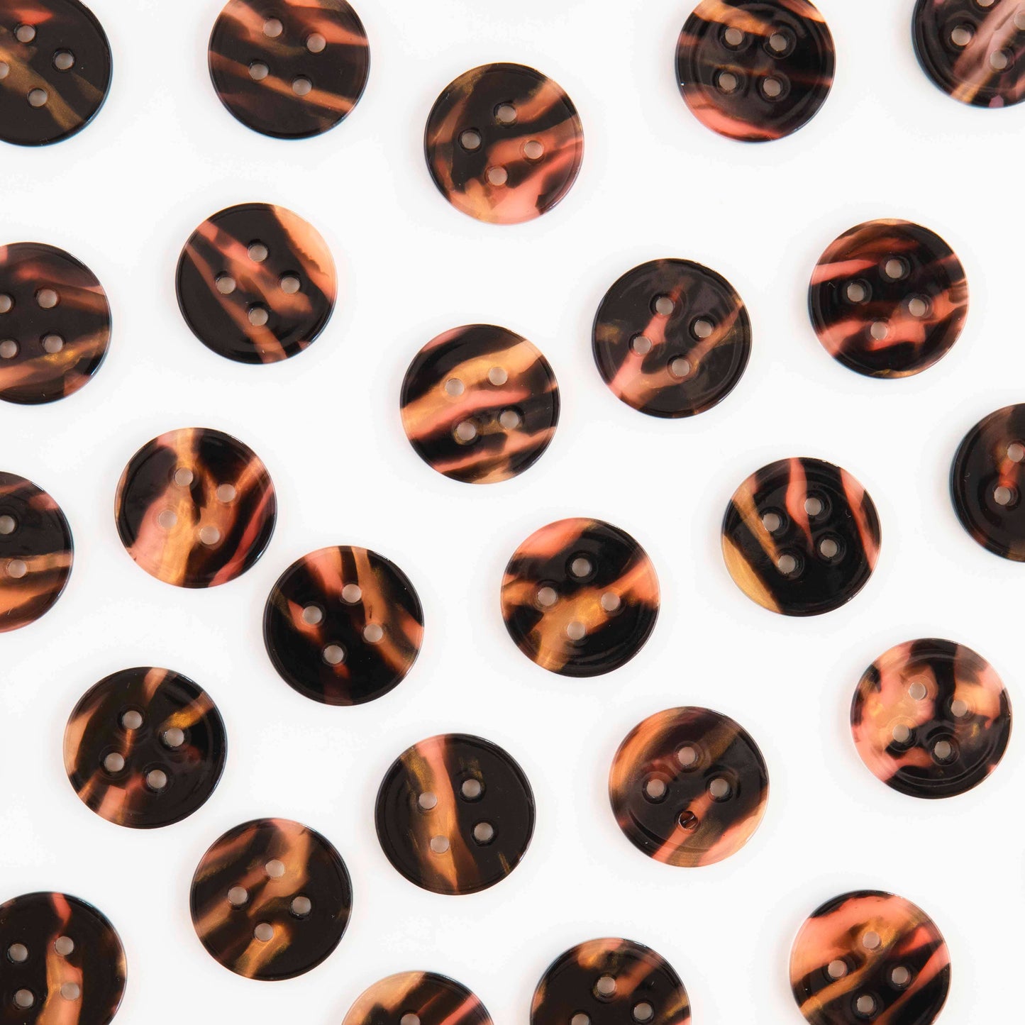 Sarah Hearts Tortoise Shell Large 1" Buttons Button
