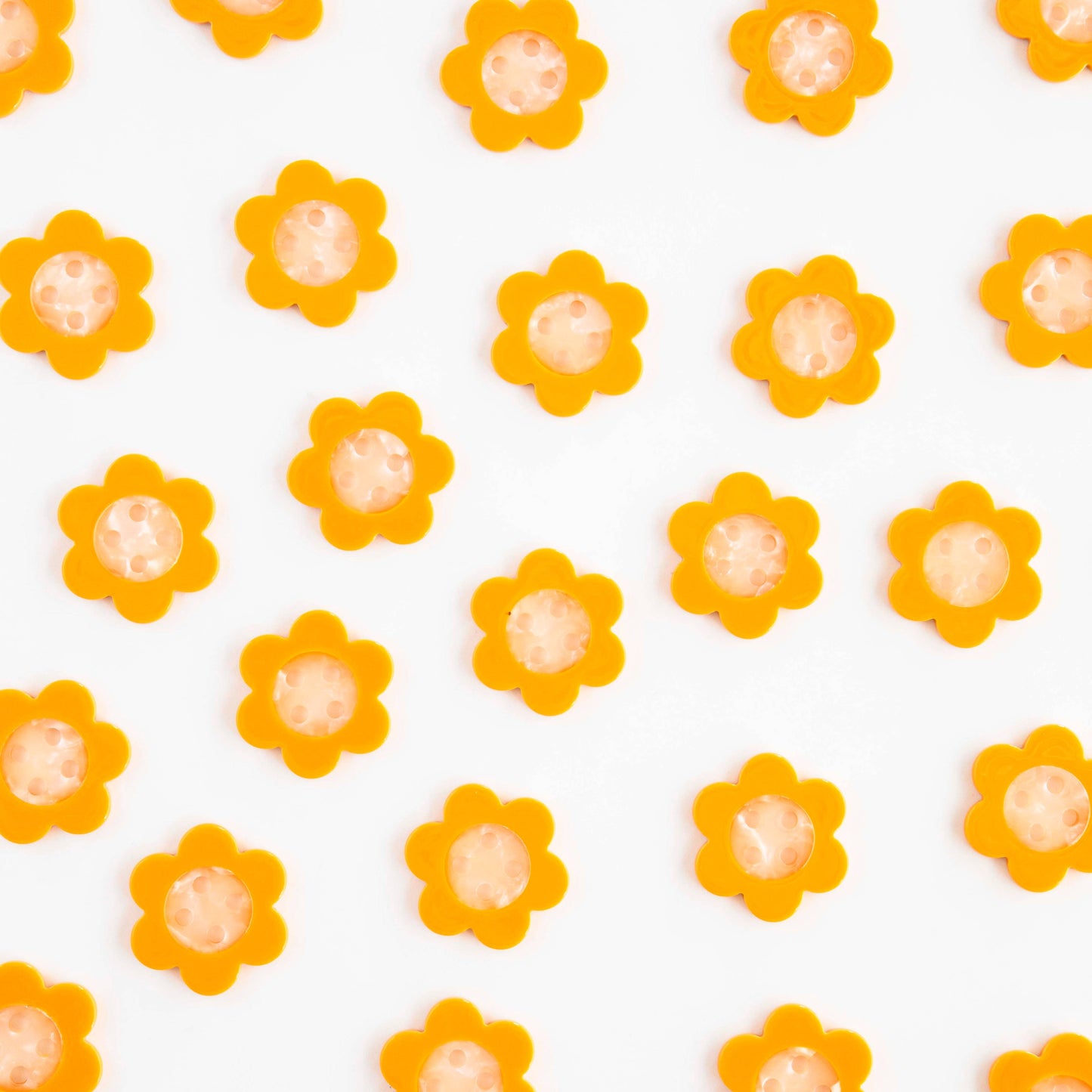 Sarah Hearts Yellow Daisy Large 1" Buttons Button