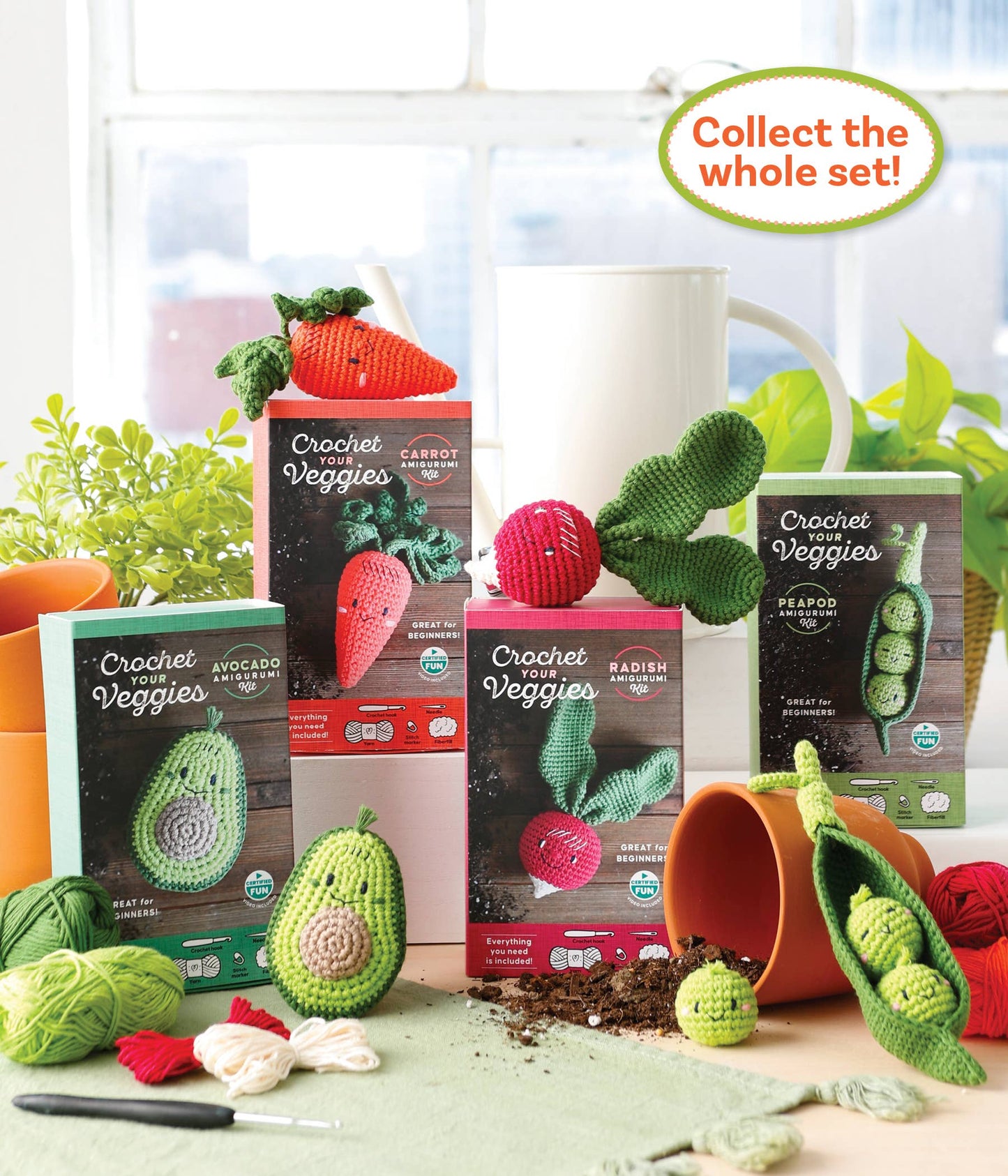 Schiffer Publishing Crochet Your Veggies Amigurumi Kit Avocado Craft Kits