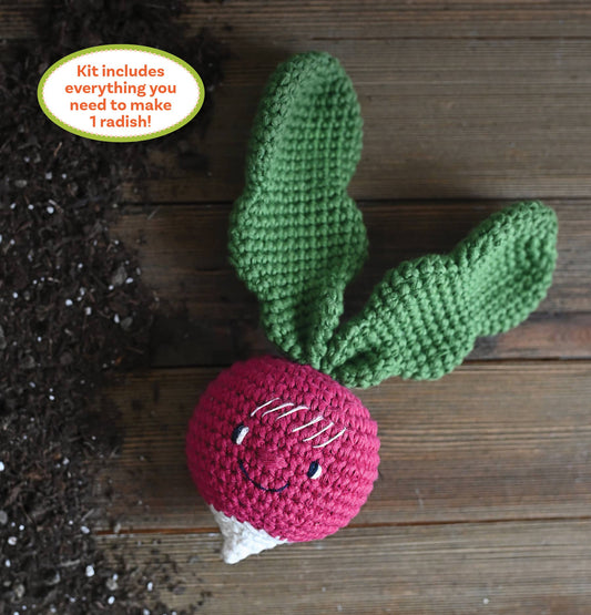Schiffer Publishing Crochet Your Veggies Amigurumi Kit Radish Craft Kits