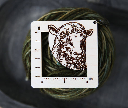 Sunrise Grove Maple Sheep Gauge Ruler with Bronze Clasp Gauge Rulers