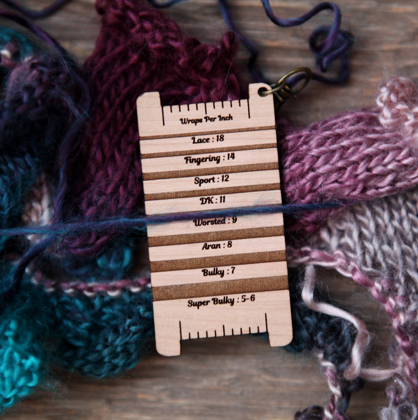 Sunrise Grove Mystical Mushroom WPI Ruler for Yarn Gauge with Moon & Stars Gauge Rulers