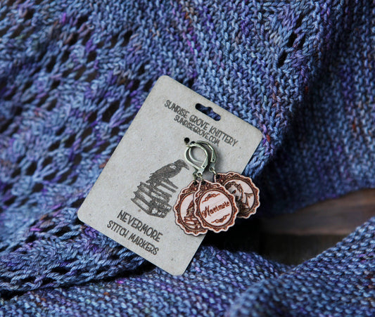 Sunrise Grove Poe Raven Knitting Keepers & Crochet Stitch Markers Stitch markers