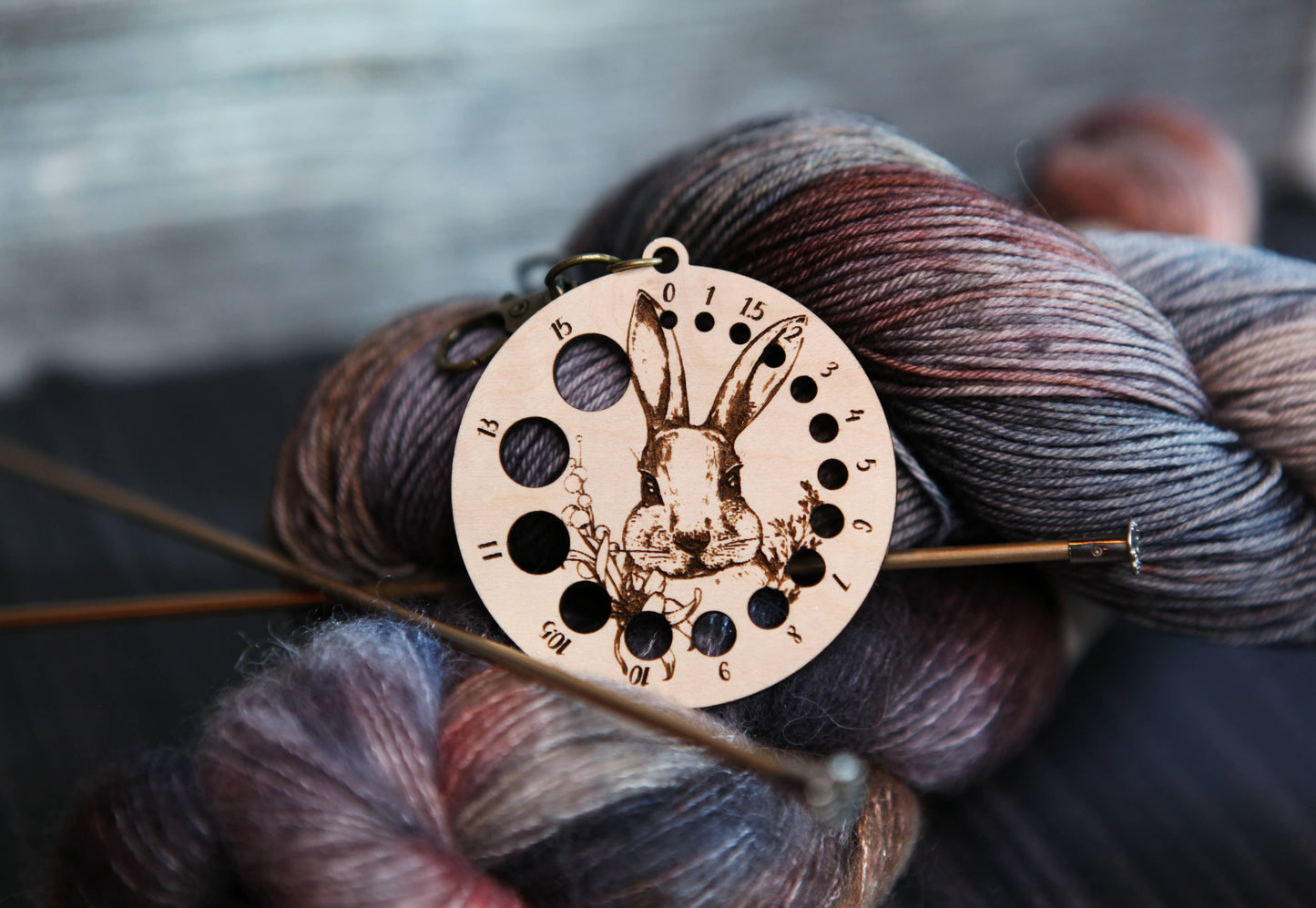 Sunrise Grove Rabbit in Forest Needle Gauge with Bronze Clasp Gauge Rulers
