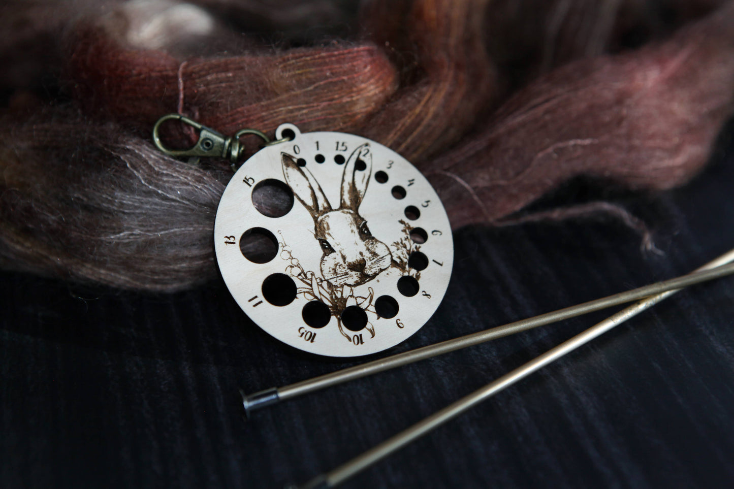 Sunrise Grove Rabbit in Forest Needle Gauge with Bronze Clasp Gauge Rulers