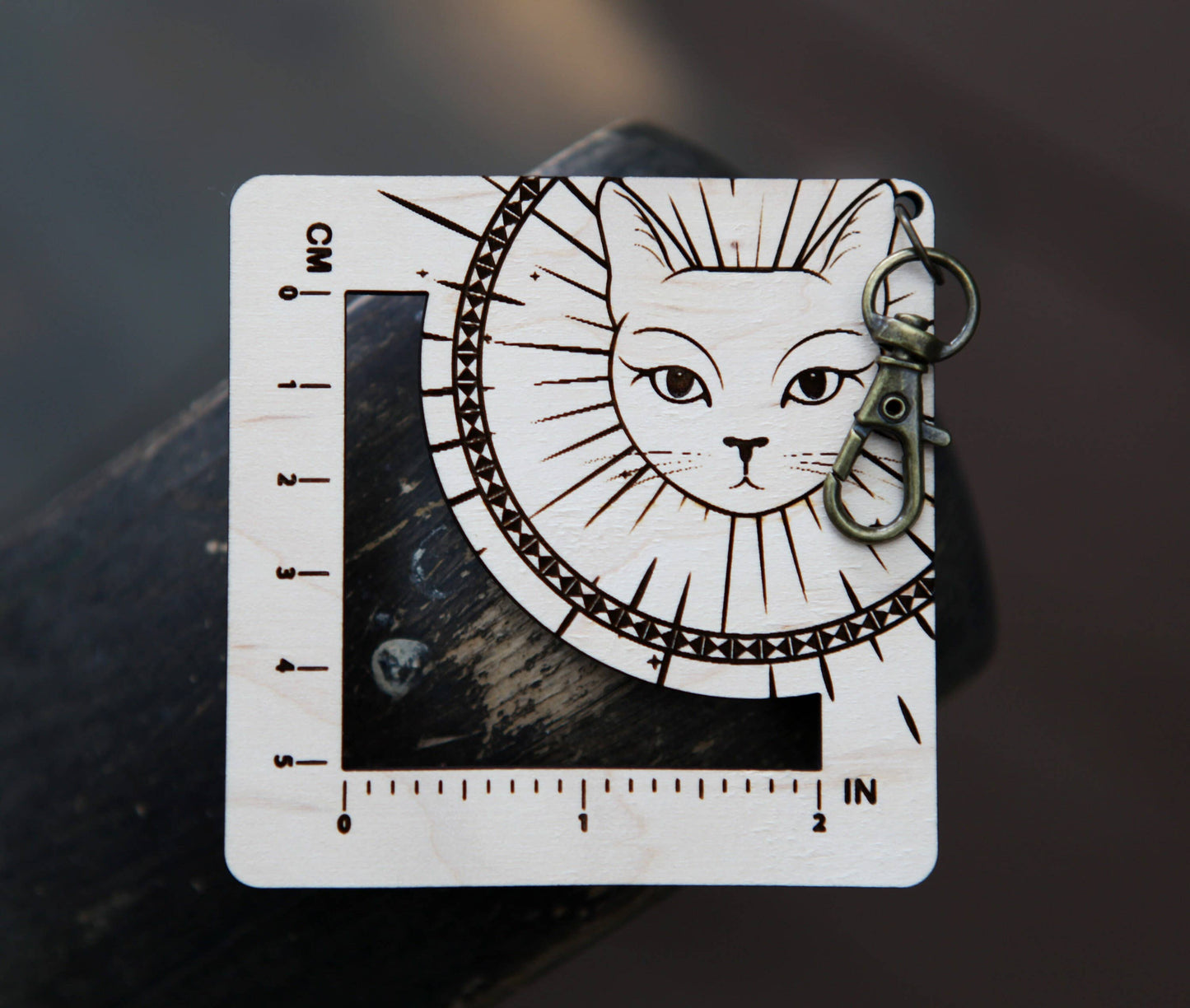 Sunrise Grove Witchy Cat Gauge Swatch Ruler for Knitting & Crochet Gauge Rulers
