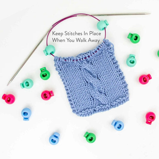 Twice Sheared Sheep Cable Locks - Circular Needle Cord Stops - 2 Pair Notions and Tools