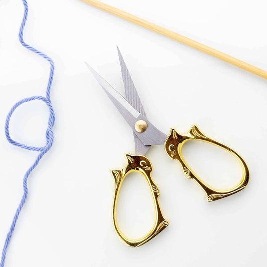 Twice Sheared Sheep Golden Cat Embroidery Scissors Scissors