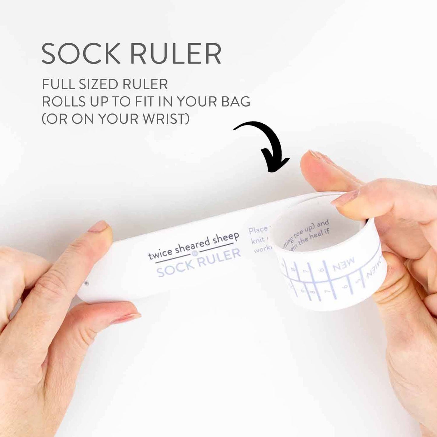 Twice Sheared Sheep Sock Ruler - Sock Sizing Bracelet Ruler