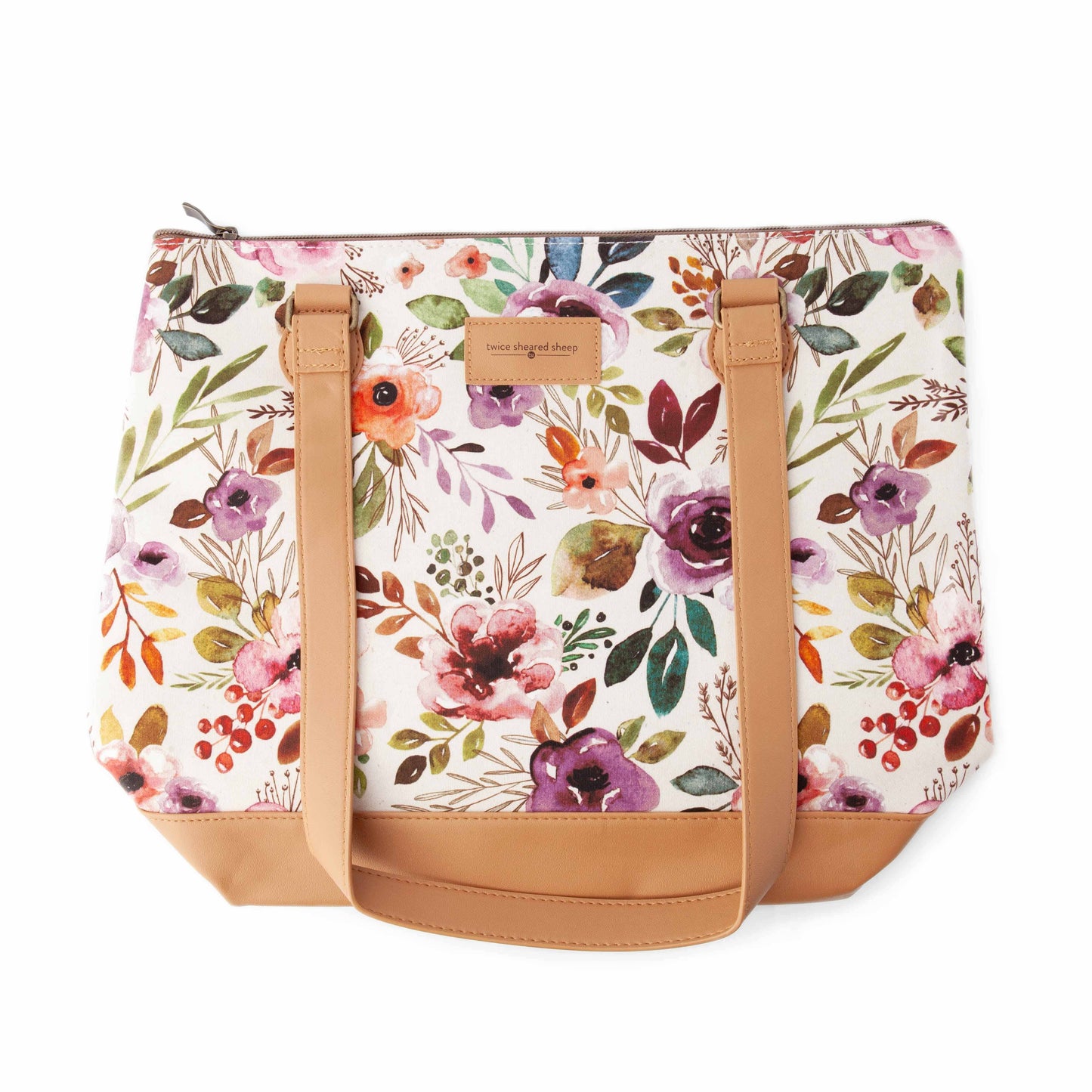 Twice Sheared Sheep Spring Floral Mega Trinity Bag – Large Zippered Knitting Project Bag