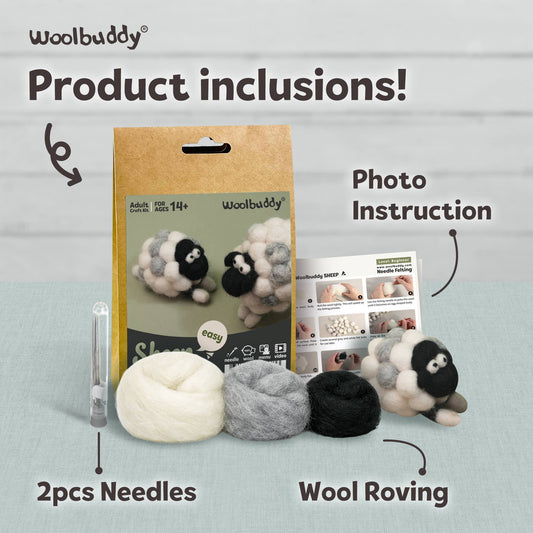 Woolbuddy DIY Needle Felting Kit - Sheep Craft Kits