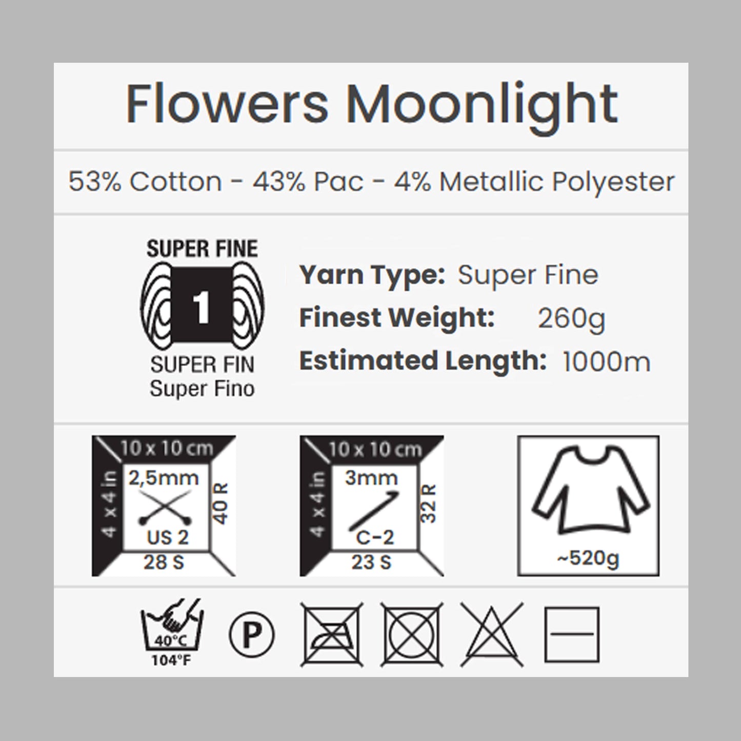Yarn & Soul YarnArt Flowers Moonlight Glitter Cotton Yarn Yarn