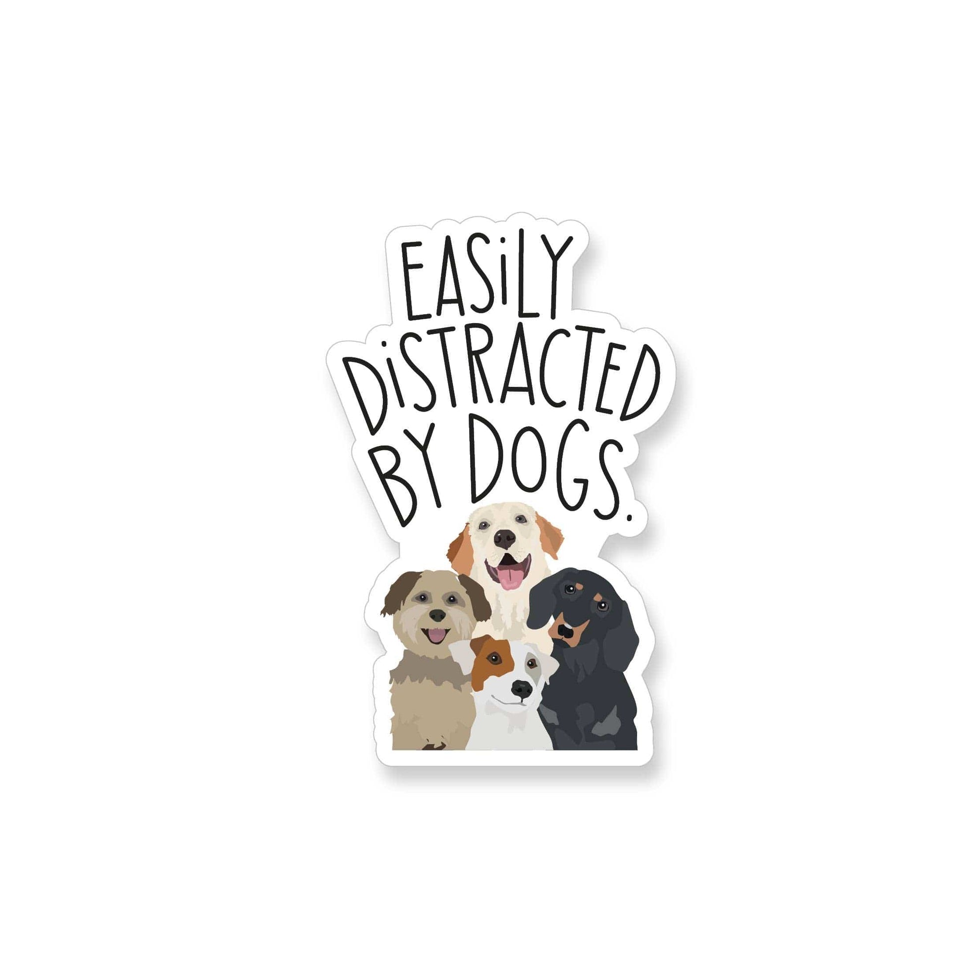 Apartment 2 Cards Distracted by Dogs Vinyl Sticker Sticker