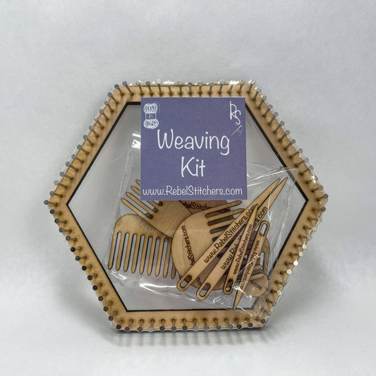 Art by Erica H & Rebel Stitchers Handmade Hexagon Pin Loom Kit - 6 inch Loom