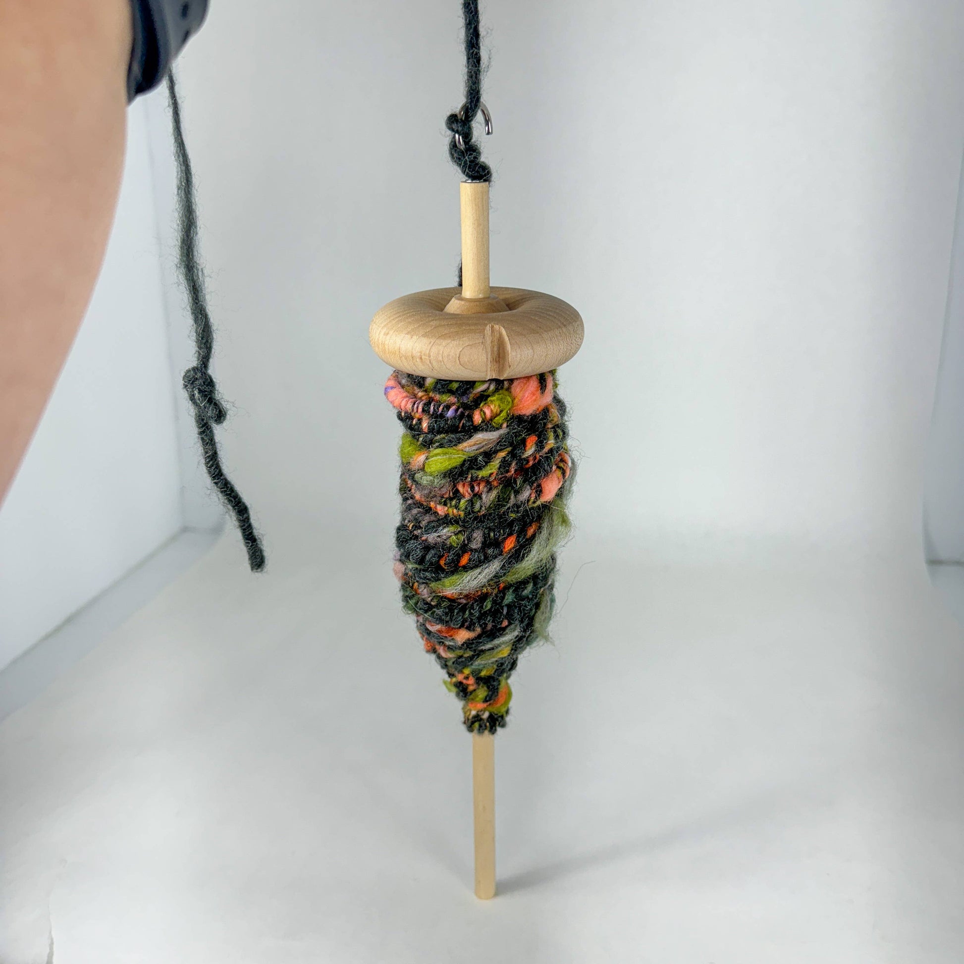 Art by Erica H & Rebel Stitchers Handmade Wooden Drop Spindle with Hook Spindle