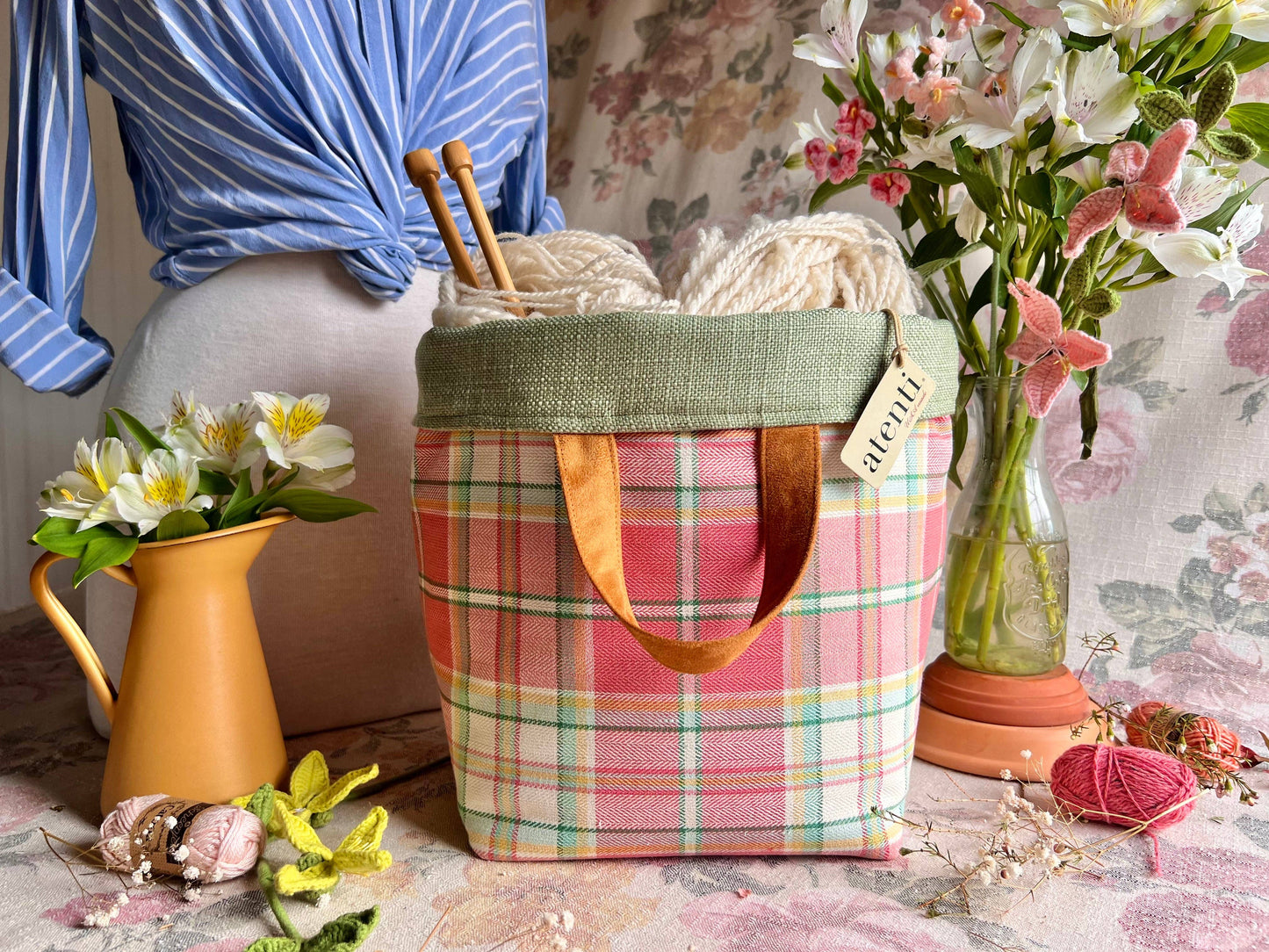 Atenti Bubblegum Hope Basket Project Bags