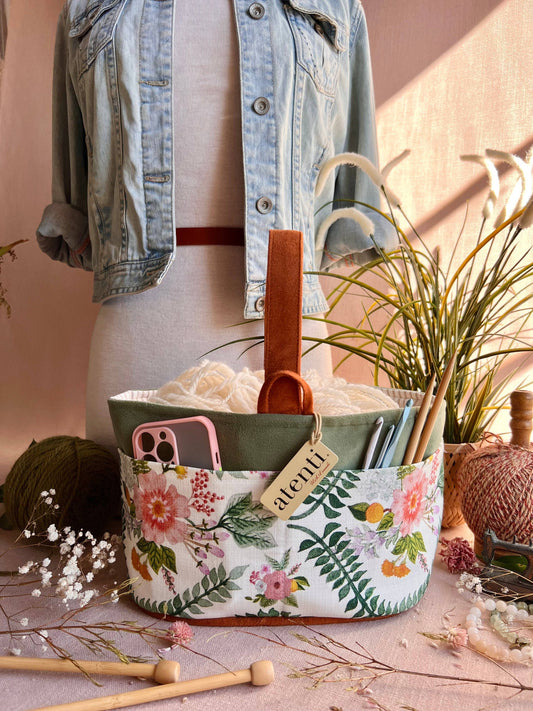 Atenti Florence Caddy– Handmade USA Yarn & Notions Organizer, Atenti Project Bag