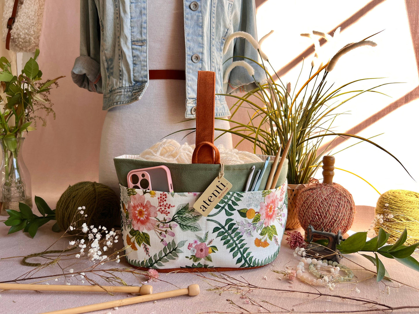 Atenti Florence Caddy– Handmade USA Yarn & Notions Organizer, Atenti Project Bag