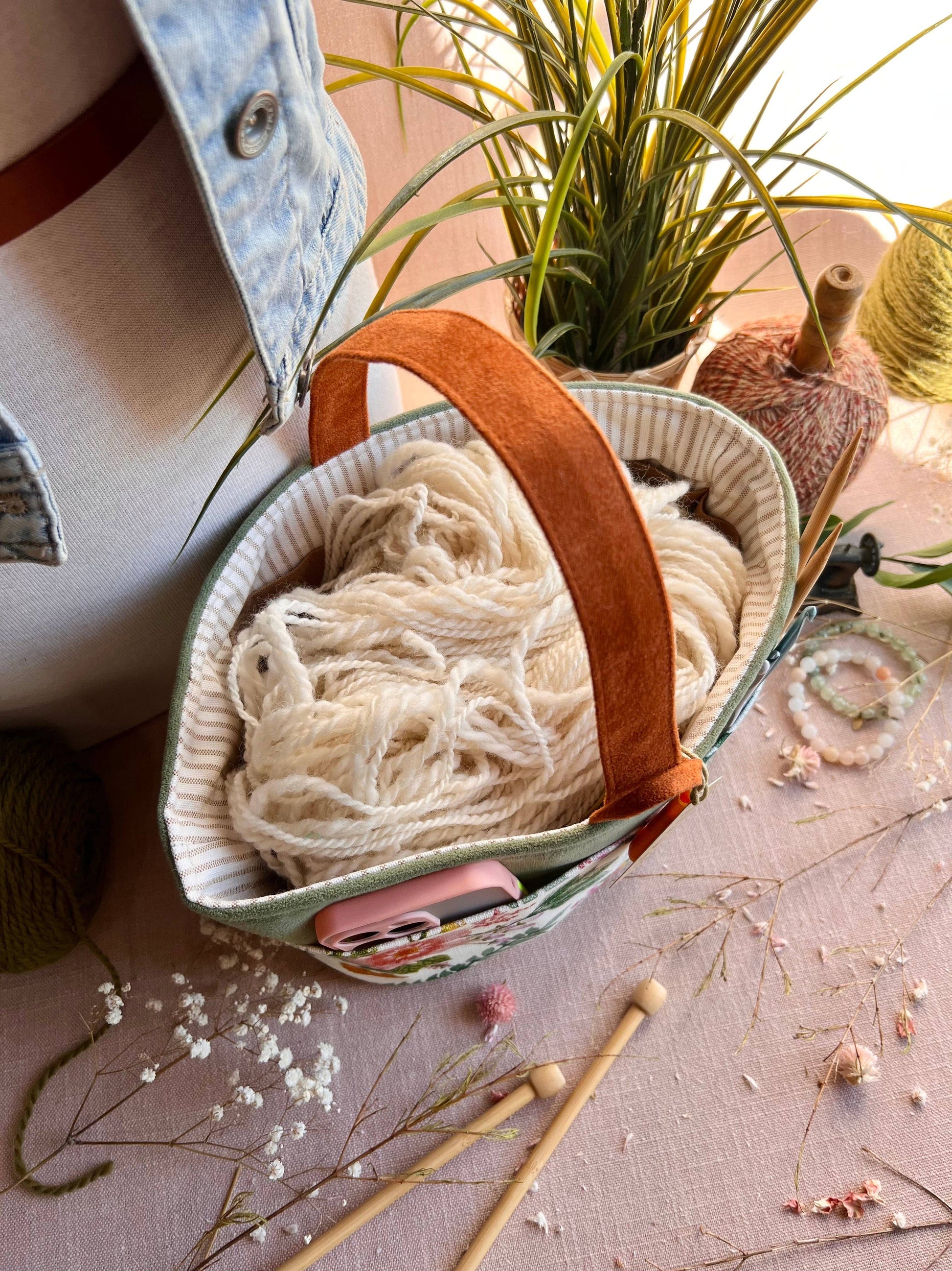 Atenti Florence Caddy– Handmade USA Yarn & Notions Organizer, Atenti Project Bag